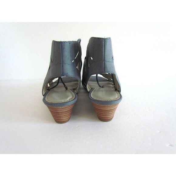 New Franco Sarto Sandals Leather Size 7 Upstart Strappy Gladiator Wedge Blue - Picture 8 of 15